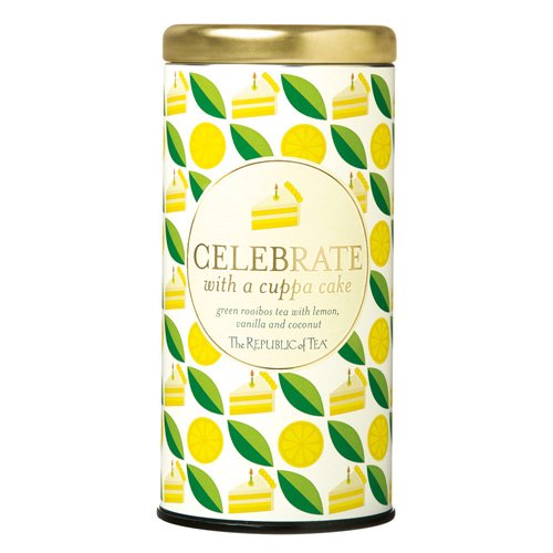 The Republic of Tea Celebrate With A Cuppa Cake tea bags close-up perfect for a cozy afternoon.
