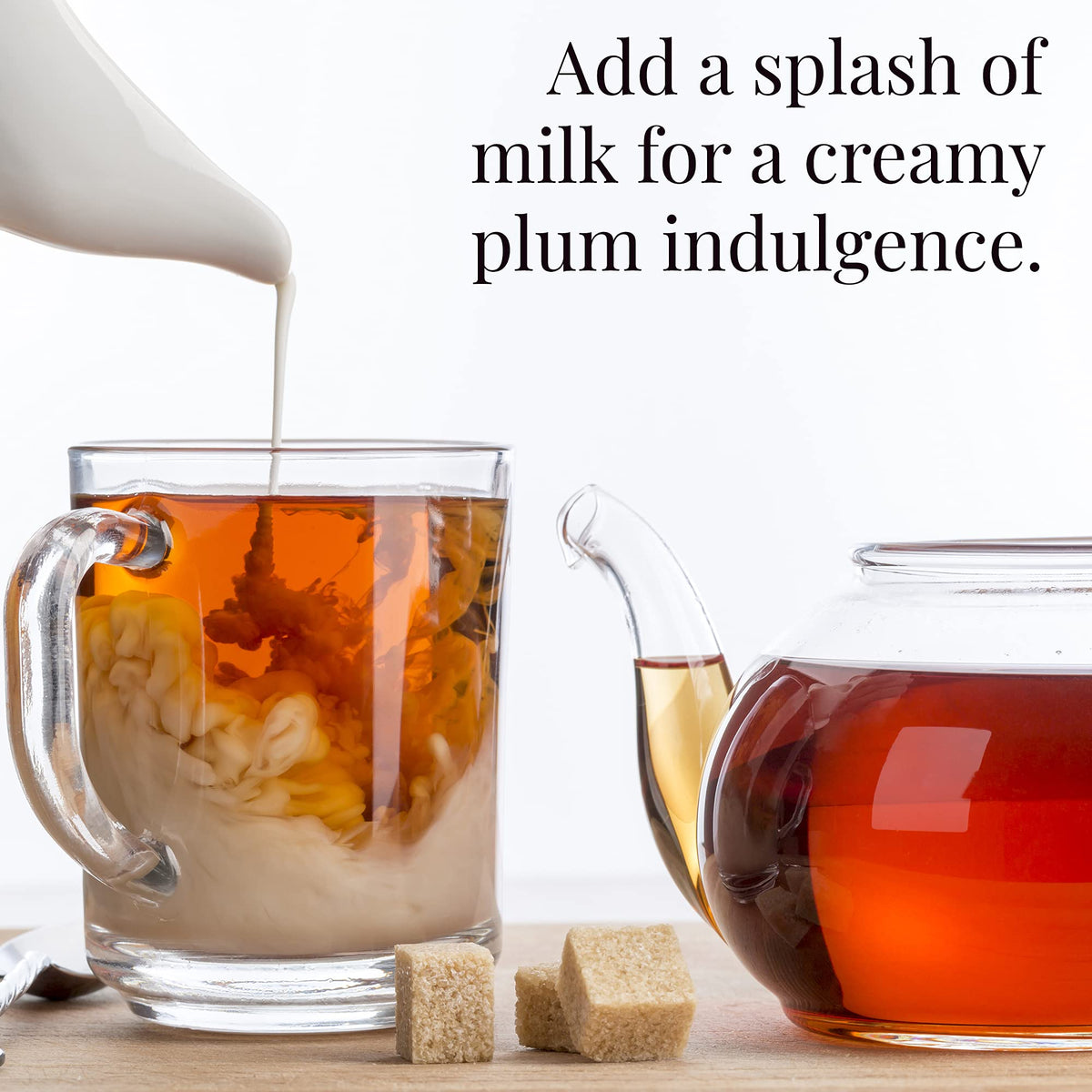 The Republic of Tea Cinnamon Plum Tea steeping for 3–5 minutes to extract flavor.