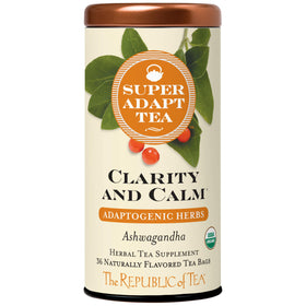 The Republic of Tea Clarity and Calm SuperAdapt tea bag front view for calm focus