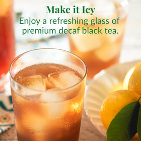 The Republic of Tea CO2 decaffeination process preserves taste while reducing caffeine.