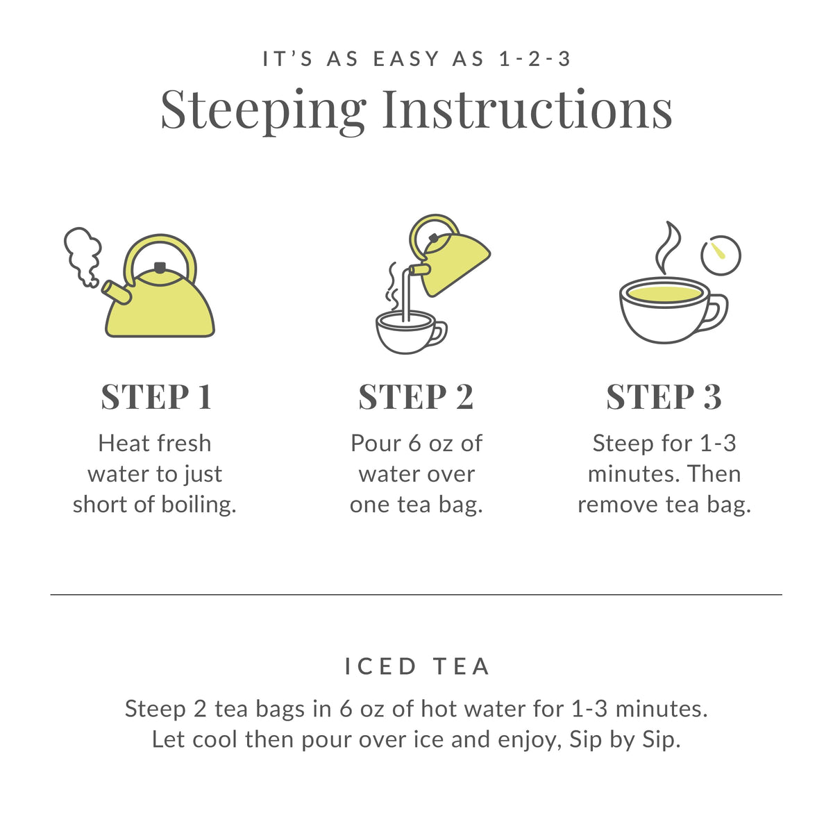 The Republic of Tea cup of steeped green tea, ready to enjoy.