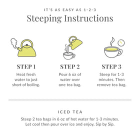 The Republic of Tea cup of steeped green tea, ready to enjoy.