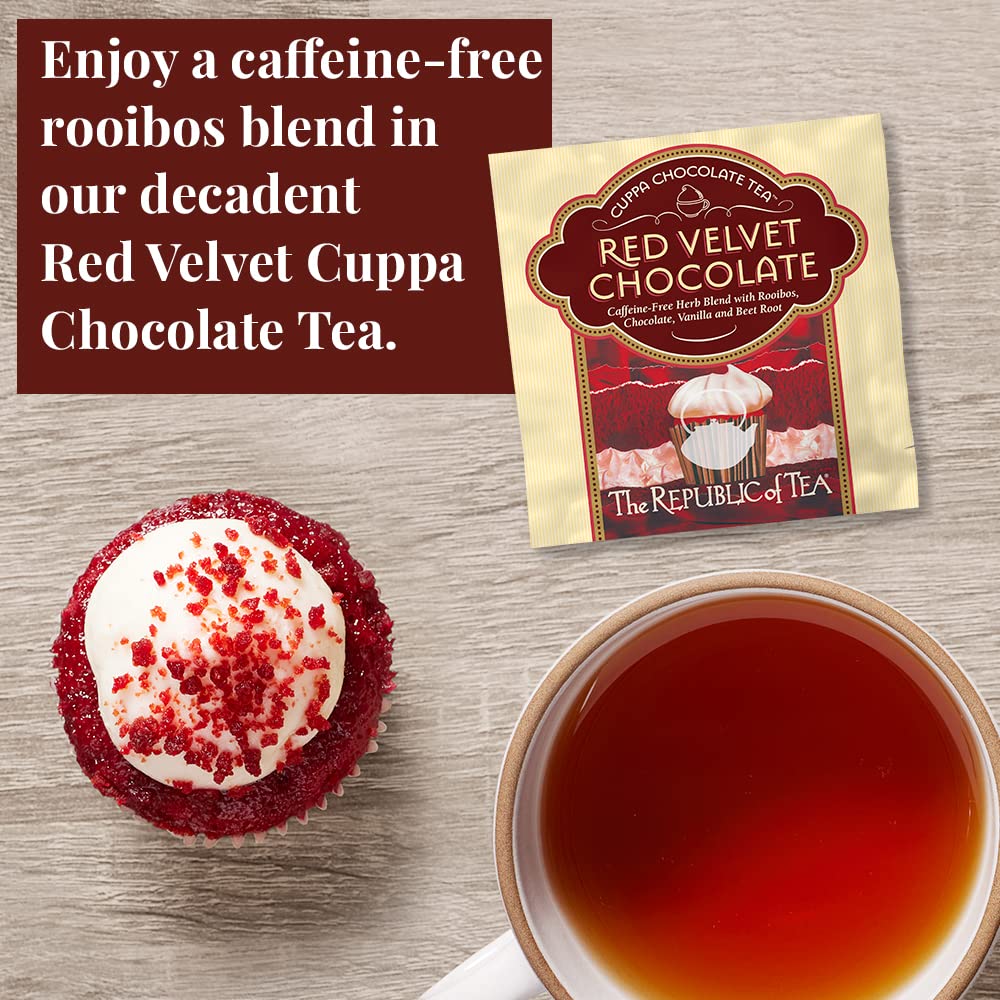 Brewing The Republic of Tea cuppa chocolate tea to release cocoa notes