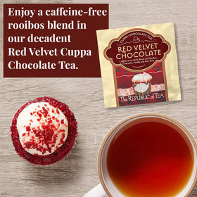 Brewing The Republic of Tea cuppa chocolate tea to release cocoa notes