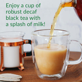 Tea bags ready to steep offer flavorful, caffeine-free British breakfast.