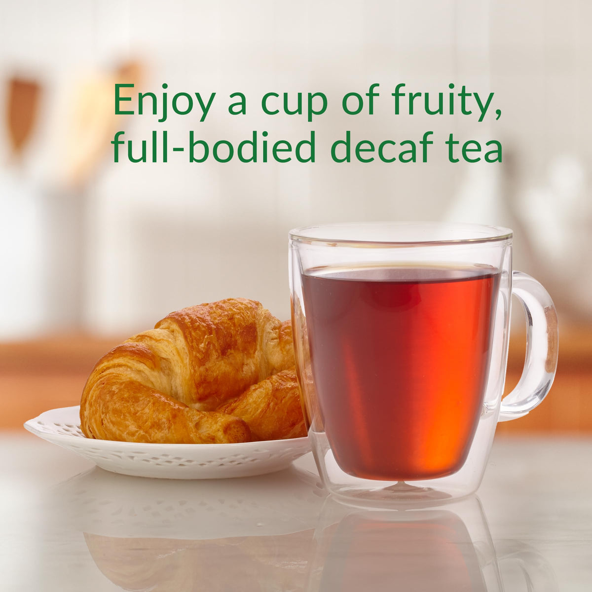 Steeping a cup releases bold flavor without caffeine, ideal for iced tea.