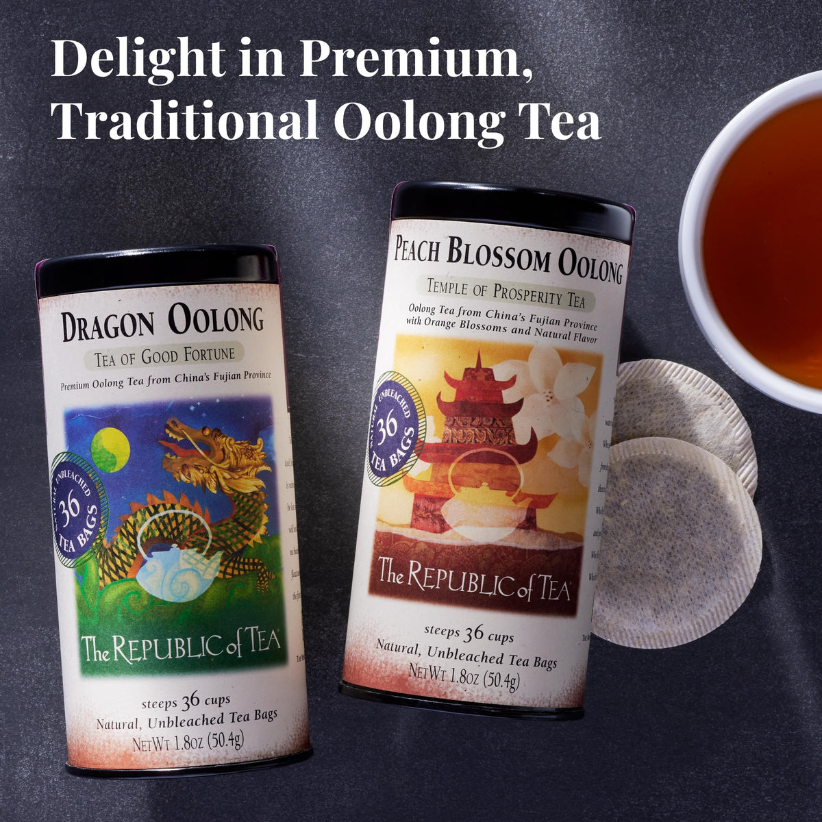Tea steeping cup reveals amber infusion and inviting aroma.