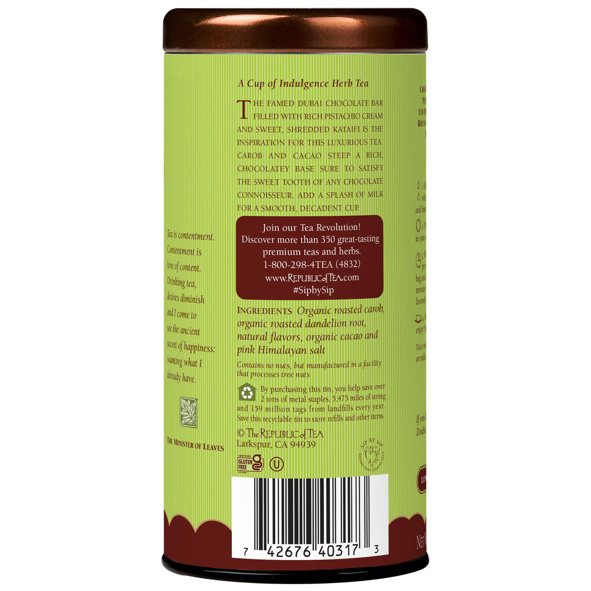 Cacao and carob base highlights a chocolatey, guilt-free sip.