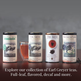 Label on Earl Greyer package emphasizing refill and flavor