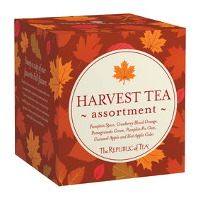 The Republic of Tea Fall Harvest box front, ideal for gifting and seasonal cozy moments.