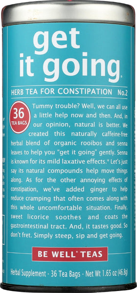 Kettle ready-to-brew scene with Get It Going Tea.