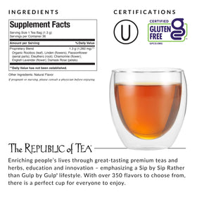 The Republic of Tea Get Relaxed No.14 includes eleuthero root for potential stress relief.