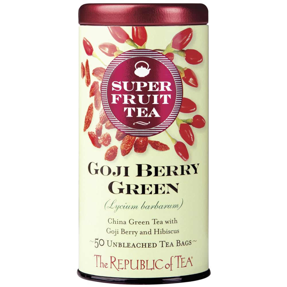 The Republic of Tea goji berry green superfruit tea tin antioxidant-rich blend