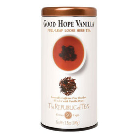 The Republic of Tea Good Hope Vanilla Red cup pouring for a comforting afternoon ritual