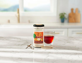The Republic of Tea Good Hope Vanilla Red Tea cup, smooth vanilla flavor perfect hot or iced.