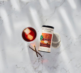 The Republic of Tea Good Hope Vanilla Red Tea tin, premium rooibos base for crisp taste.