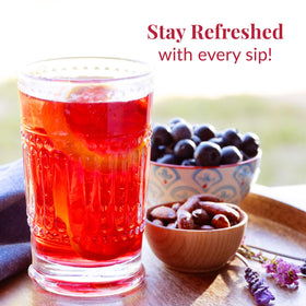 The Republic of Tea hibiscus coconut box highlighting the 36-count packaging for daily rituals.
