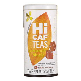 The Republic of Tea HiCAF Caramel Black Tea bag with rich caramel aroma for a focused moment