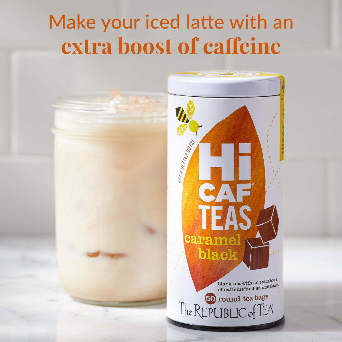 HiCAF Caramel Black Tea poured steam shows bold flavor and calm alertness potential