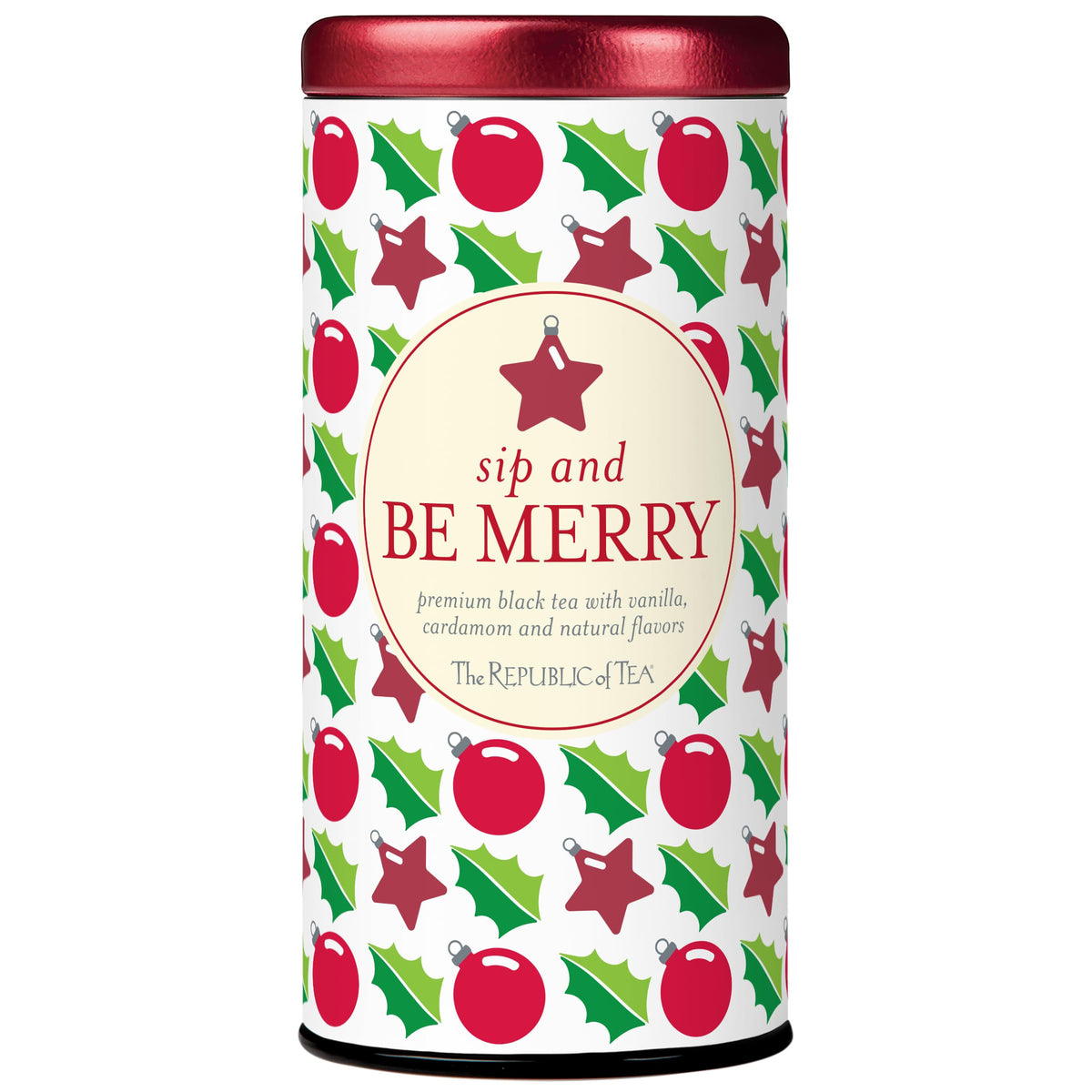 The Republic of Tea holiday tea gift tin, ideal for seasonal gifting.