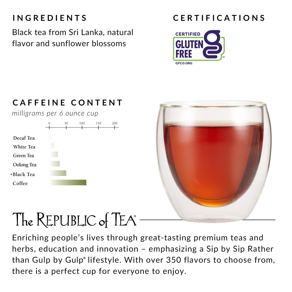 The Republic of Tea gluten-free, sugar-free, and carb-free tea keeps snacking mindful.