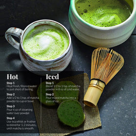 The Republic of Tea matcha organic packaging display communicates sustainability and quality.