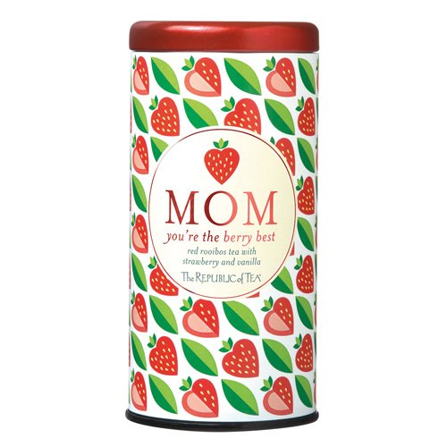 The Republic of Tea Mom You're The Berry Best Tea tea bag in cup highlights aroma and flavor.