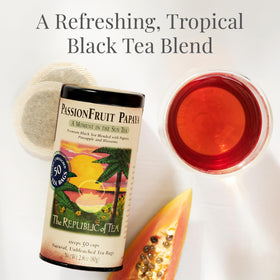 The Republic of Tea black tea provides natural caffeine for a gentle energy lift.