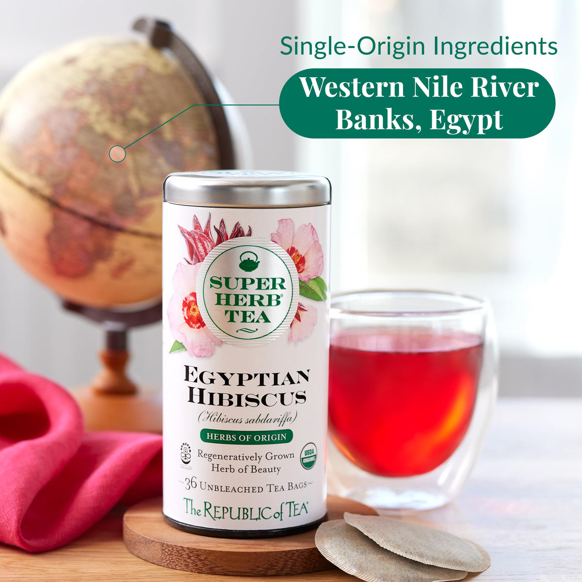 The Republic of Tea Nile biodynamic farms scene emphasizing sustainable cultivation