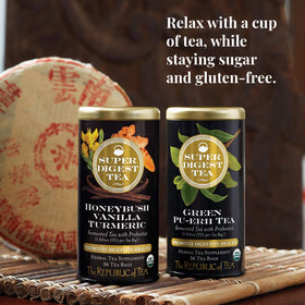 The Republic of Tea Organic labeling on the packaging emphasizes quality ingredients.