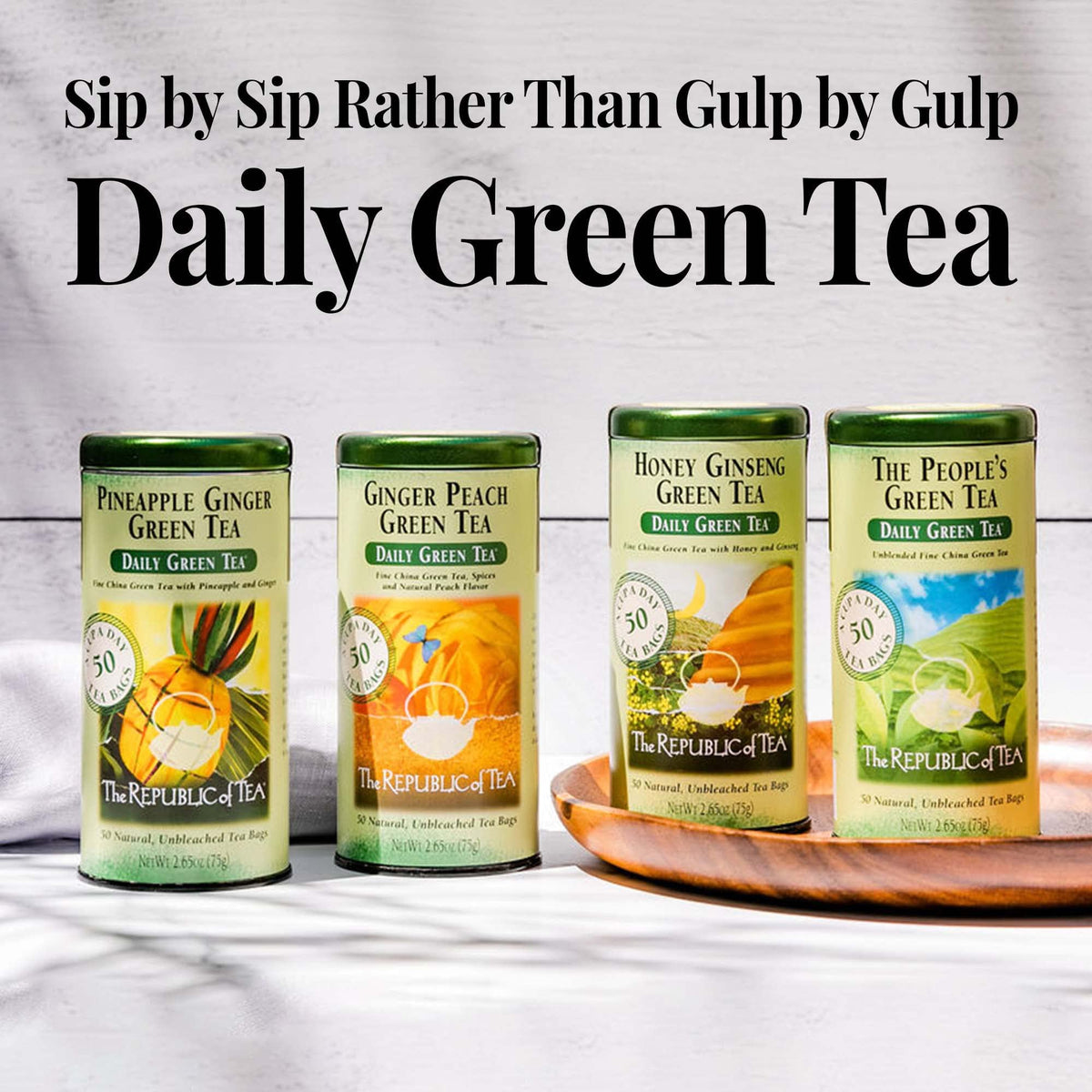 The Republic of Tea Peoples Green Tea steeping ritual for a gentle afternoon boost