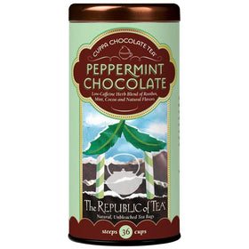 The Republic of Tea Peppermint Cuppa Chocolate tea bag for guilt-free dessert-like indulgence.