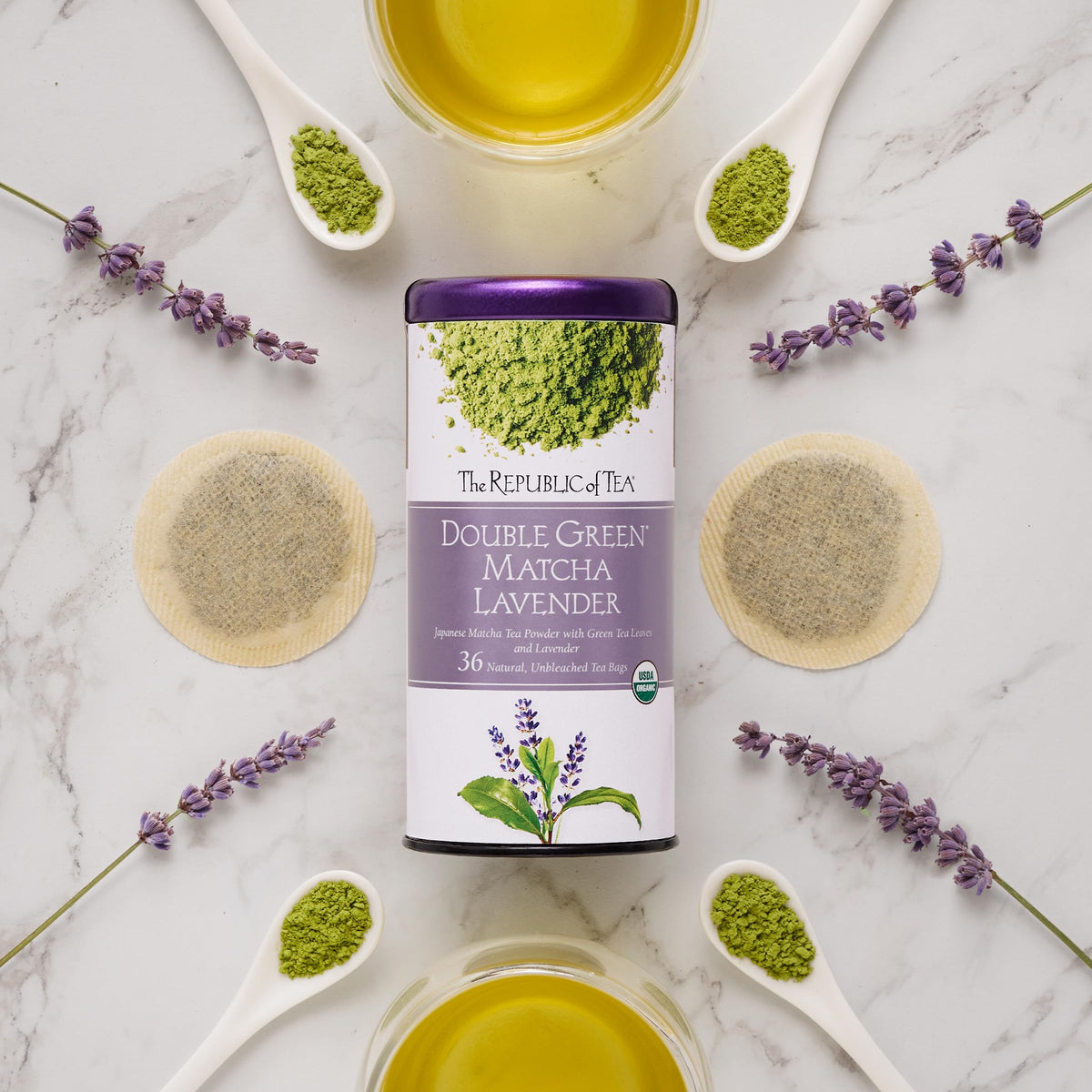 The Republic of Tea ready-to-brew bag in a mug offers convenient tea moments.
