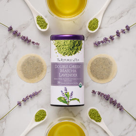The Republic of Tea ready-to-brew bag in a mug offers convenient tea moments.