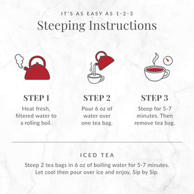 The Republic of Tea finished rooibos cup showcasing caffeine-free, antioxidant-rich flavor.