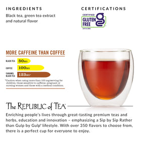 Steeping scene with HiCAF Caramel Black Tea highlights aroma and quick caffeine lift