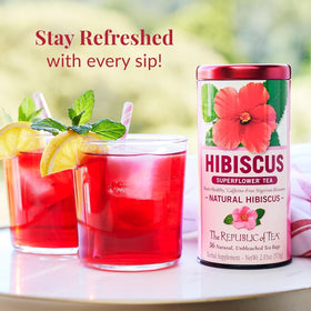 The Republic of Tea steeping hot water showcases simple preparation and full flavor.