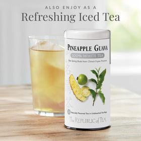 Steeping guidance from The Republic of Tea: 6 oz water and 30–60 seconds.