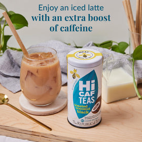 Steeping HiCAF Toasted Coconut Black Tea in hot water for flavor