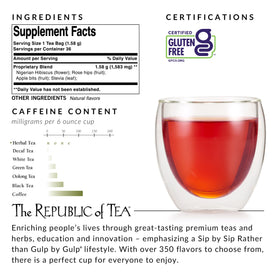 The Republic of Tea vanilla-apple hibiscus teapot scene for tea time.