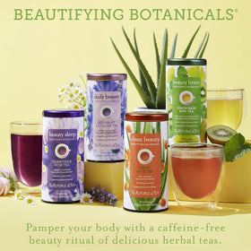 The Republic of Tea white hibiscus flower close-up suggests natural hydration hints.