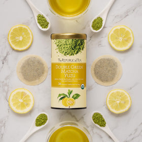 The Republic of Tea yuzu aroma scene, inviting citrusy notes in daily ritual.
