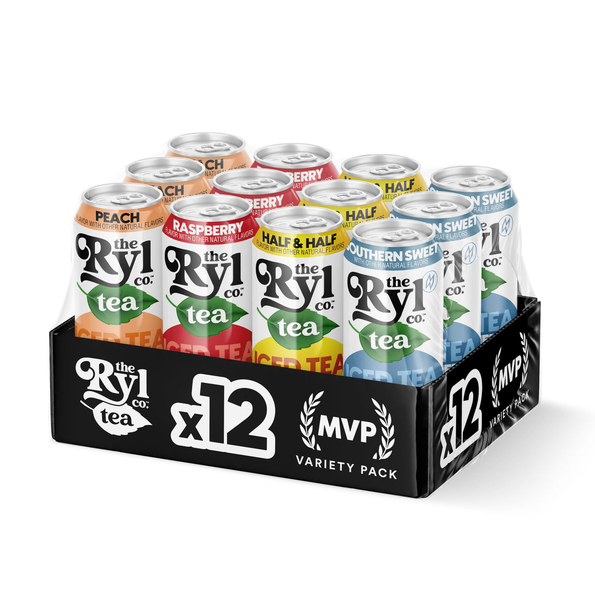 The Ryl Co Peach Iced Tea can, zero sugar, perfect for on-the-go refreshment.