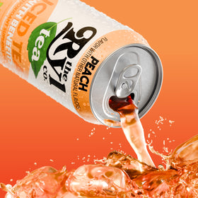 The Ryl Co Peach Iced Tea can side panel hints at keto-friendly, gluten-free traits