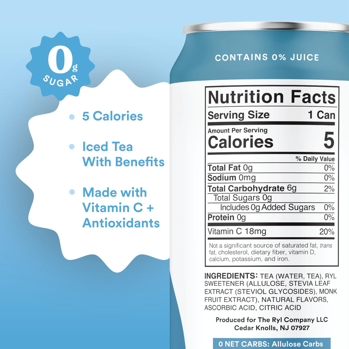 The Ryl Co Ryl Iced Tea Southern Sweet antioxidant superblend can with polyphenols