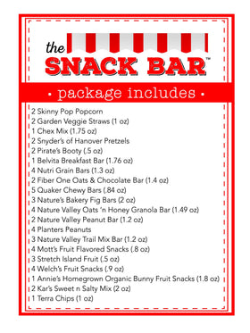 The Snack Bar large 5-pound box suits college, office, and travel snacking.