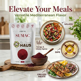 The Snack Haus Ground Sumac in a salad bowl adding bright lemony tang.