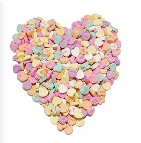 The Snackery Conversation Hearts bulk packaging preserves freshness with tamper evident bags