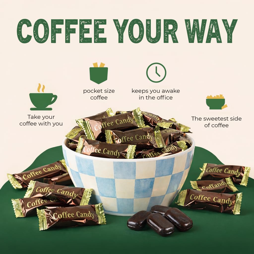 The Snackery dark coffee candy with creamy texture delivers bold smooth notes.