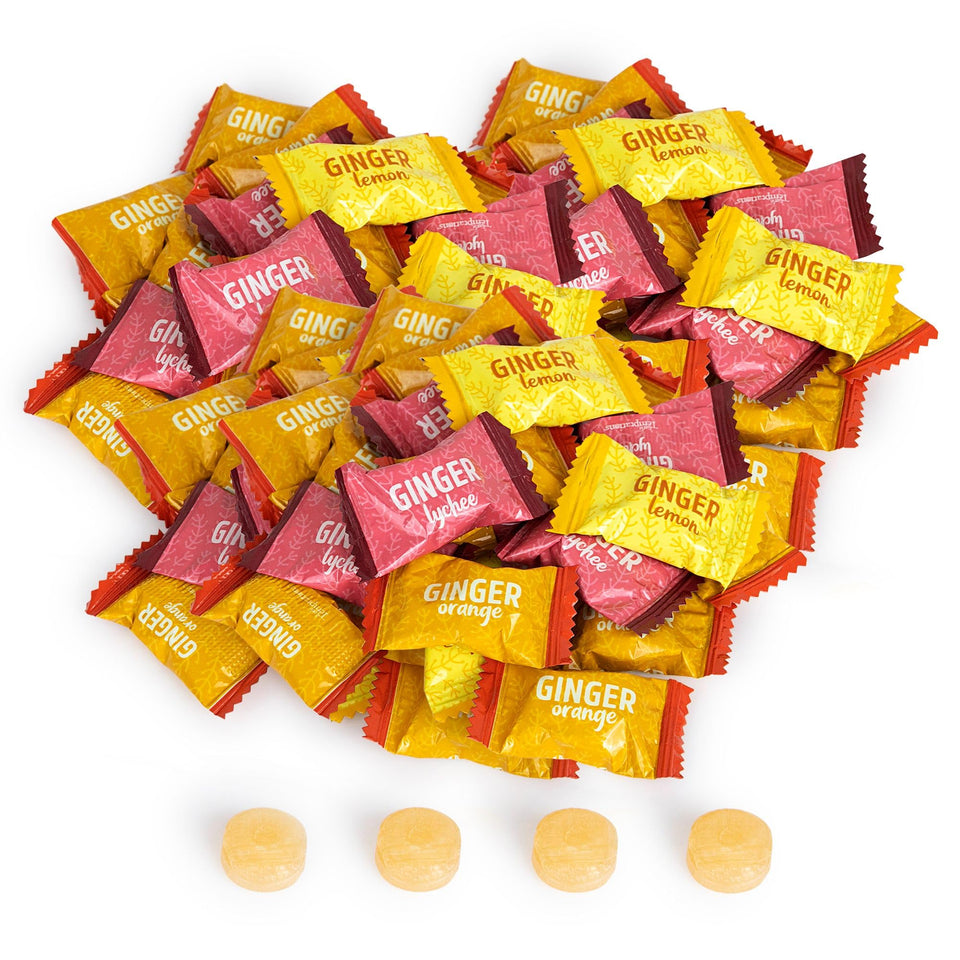 The Snackery Ginger Candy Original Flavor on the go soothes nausea and supports digestion.
